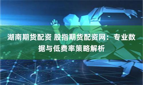 湖南期货配资 股指期货配资网:专业数据与低费率策略解析